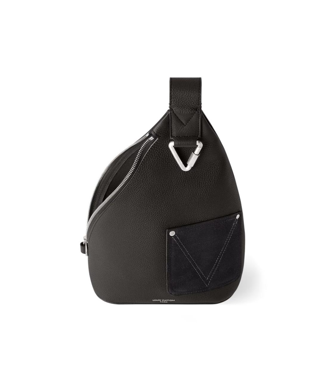 LOUIS VUITTON Черная кожаная сумка на плечо, фото 3