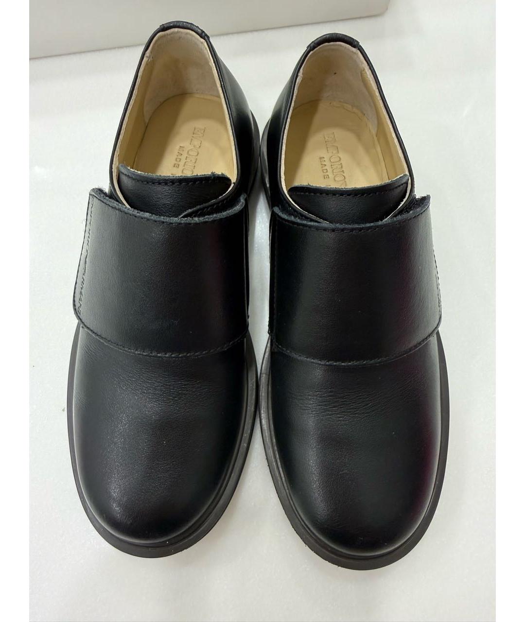 EMPORIO ARMANI KIDS Черные кожаные лоферы/мокасины, фото 2