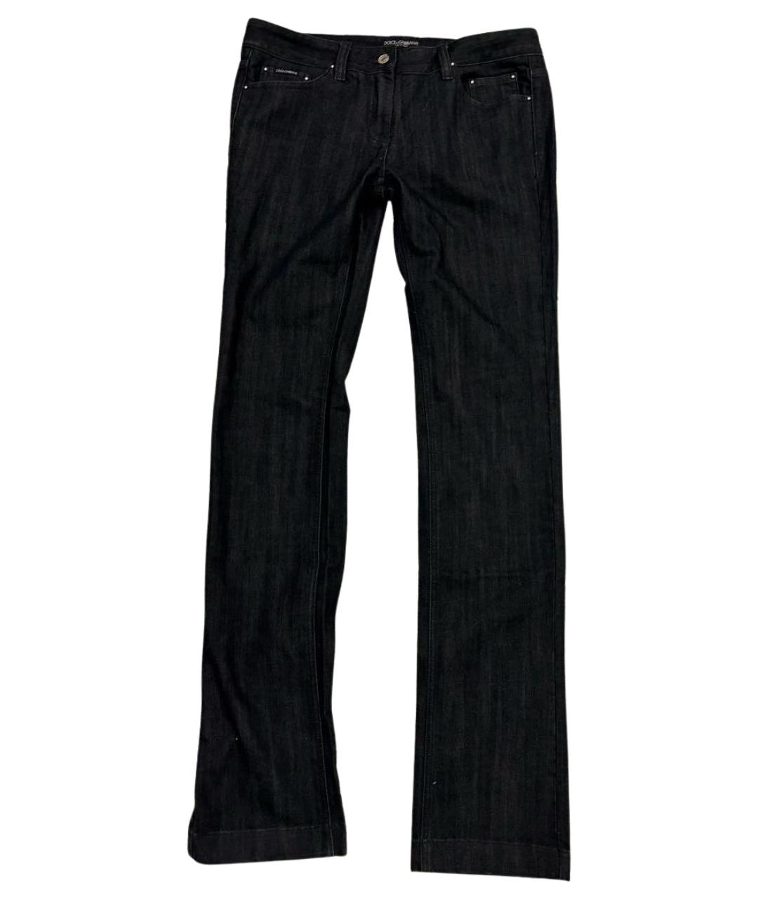 DOLCE&GABBANA Черные хлопковые прямые джинсы, фото 1