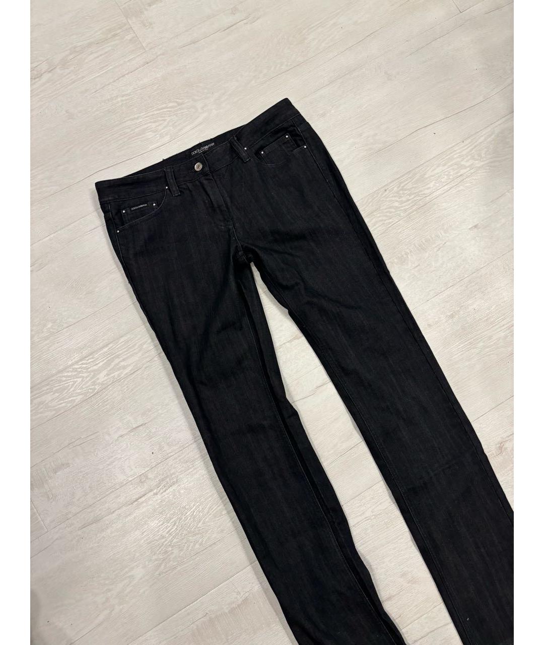 DOLCE&GABBANA Черные хлопковые прямые джинсы, фото 2
