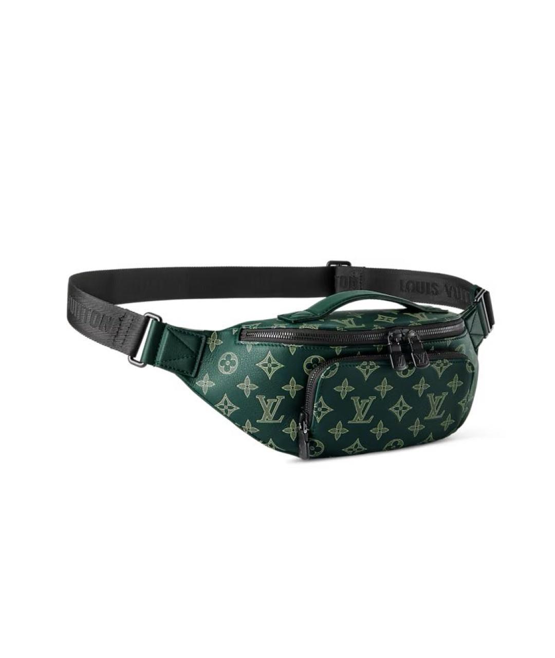 LOUIS VUITTON Зеленая кожаная барсетка, фото 2