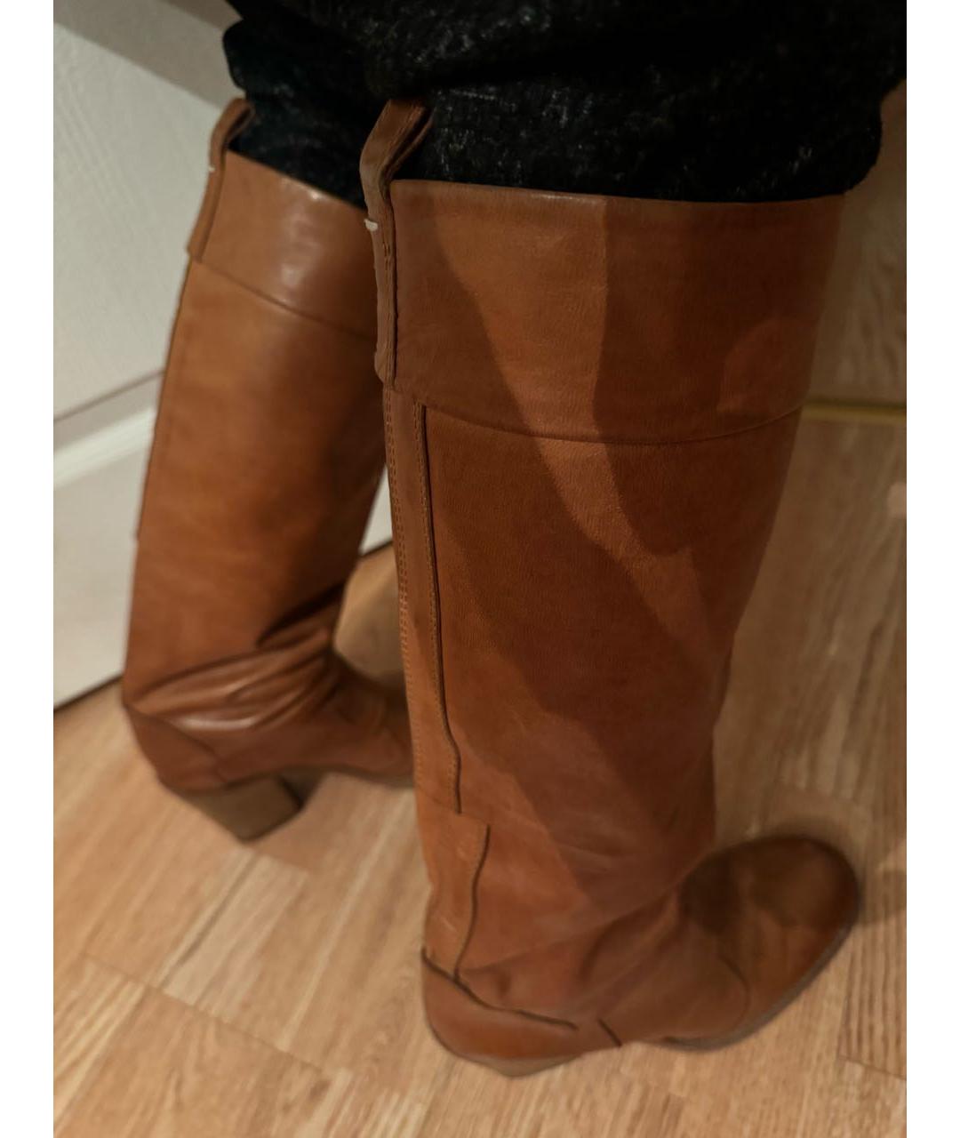 MAISON MARGIELA Коричневые кожаные сапоги, фото 7
