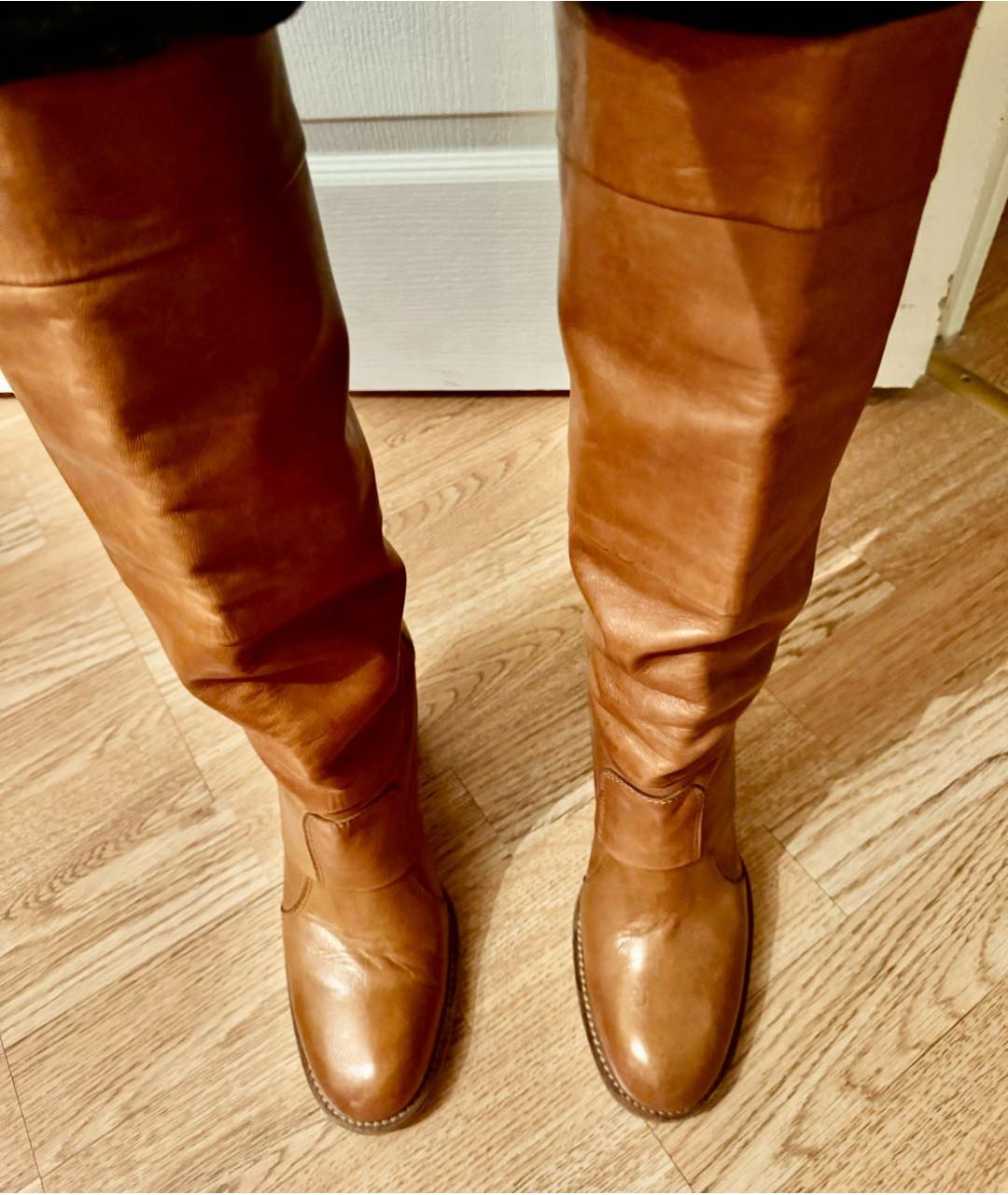 MAISON MARGIELA Коричневые кожаные сапоги, фото 2