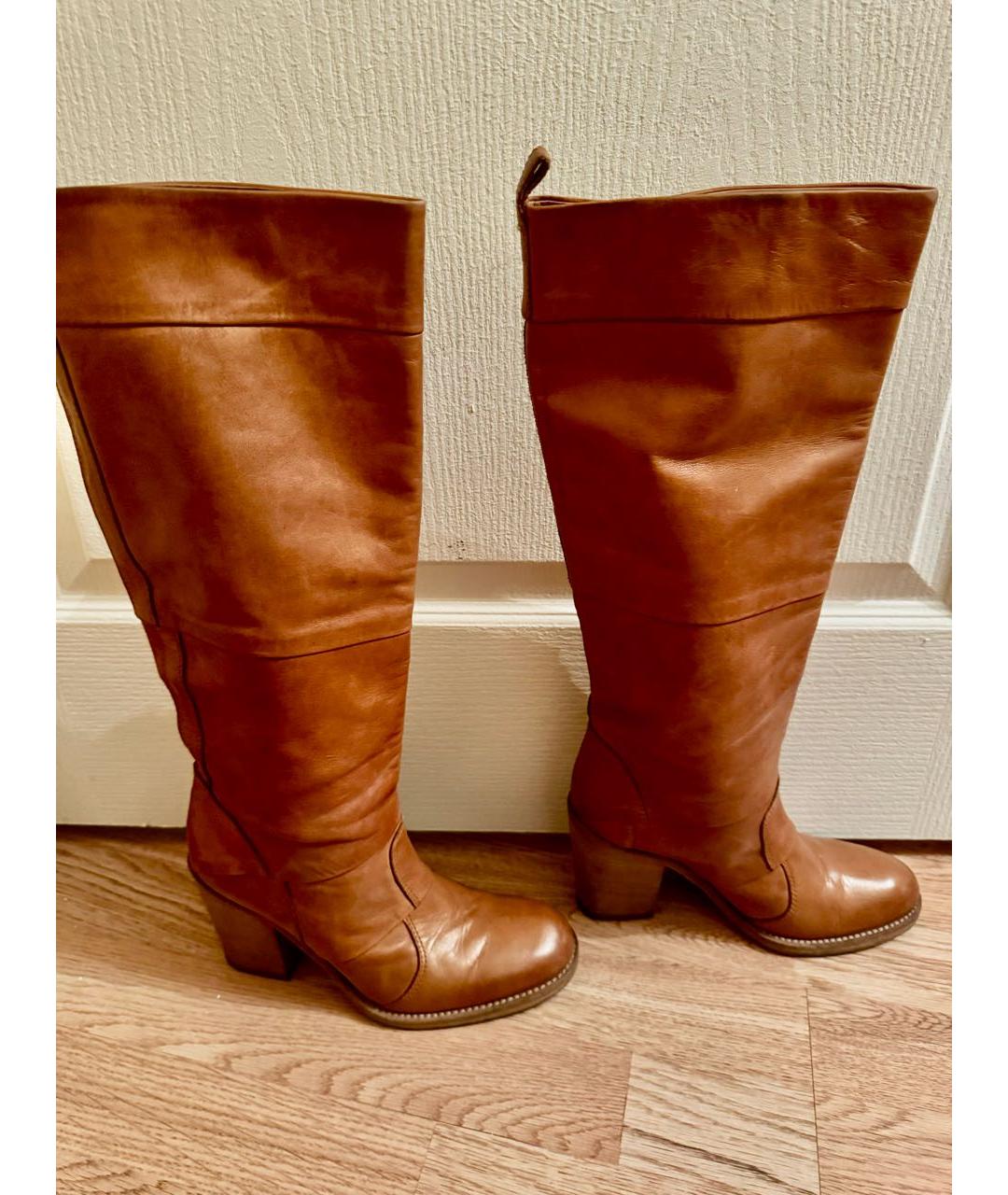 MAISON MARGIELA Коричневые кожаные сапоги, фото 8