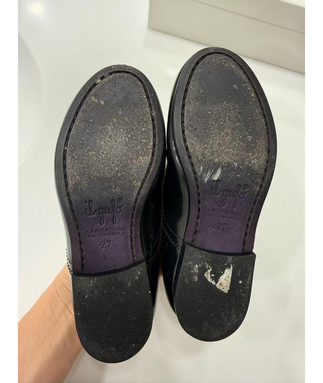 IL GUFO Черные лоферы/мокасины из лакированной кожи, фото 4