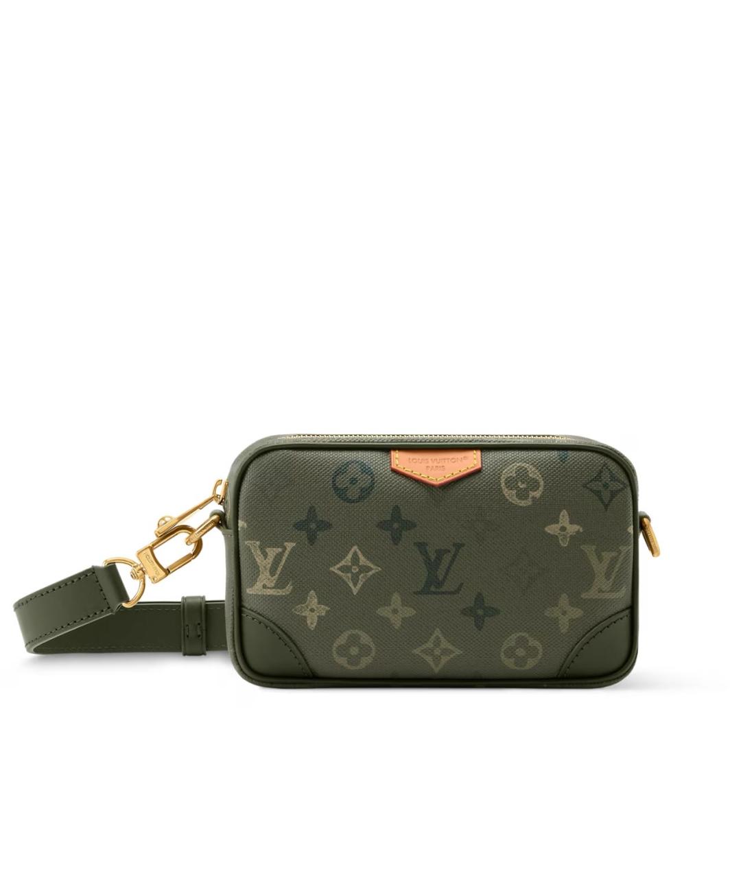 LOUIS VUITTON Хаки кожаная сумка на плечо, фото 1