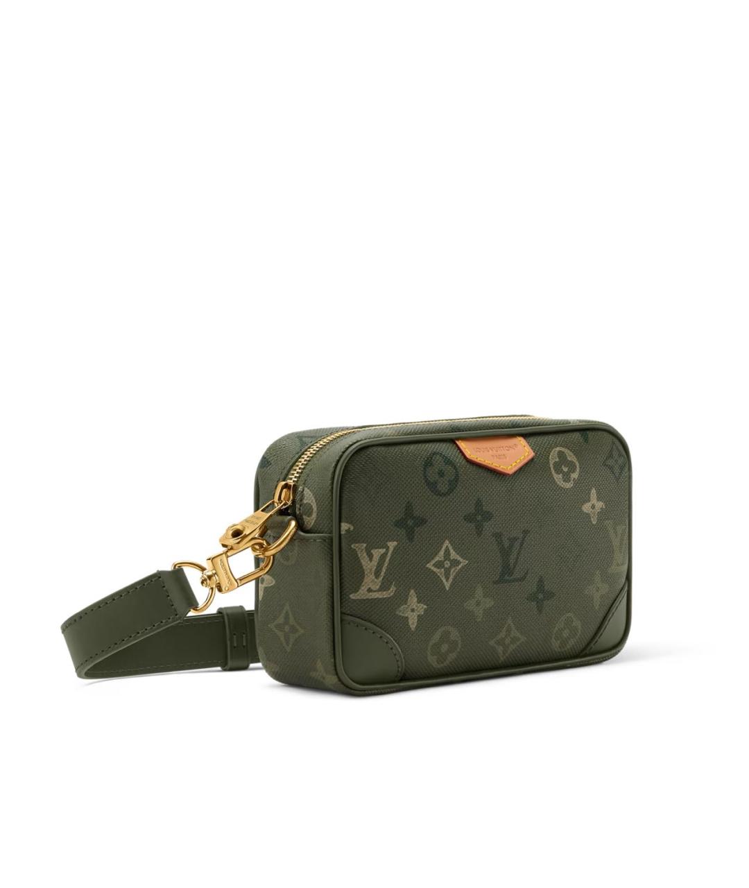 LOUIS VUITTON Хаки кожаная сумка на плечо, фото 2