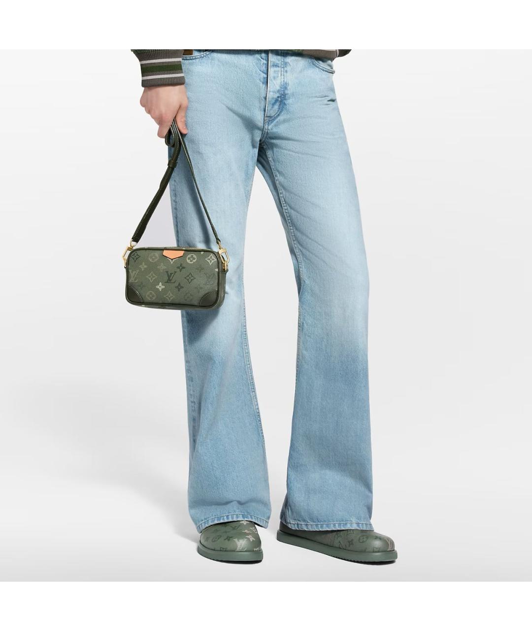 LOUIS VUITTON Хаки кожаная сумка на плечо, фото 5