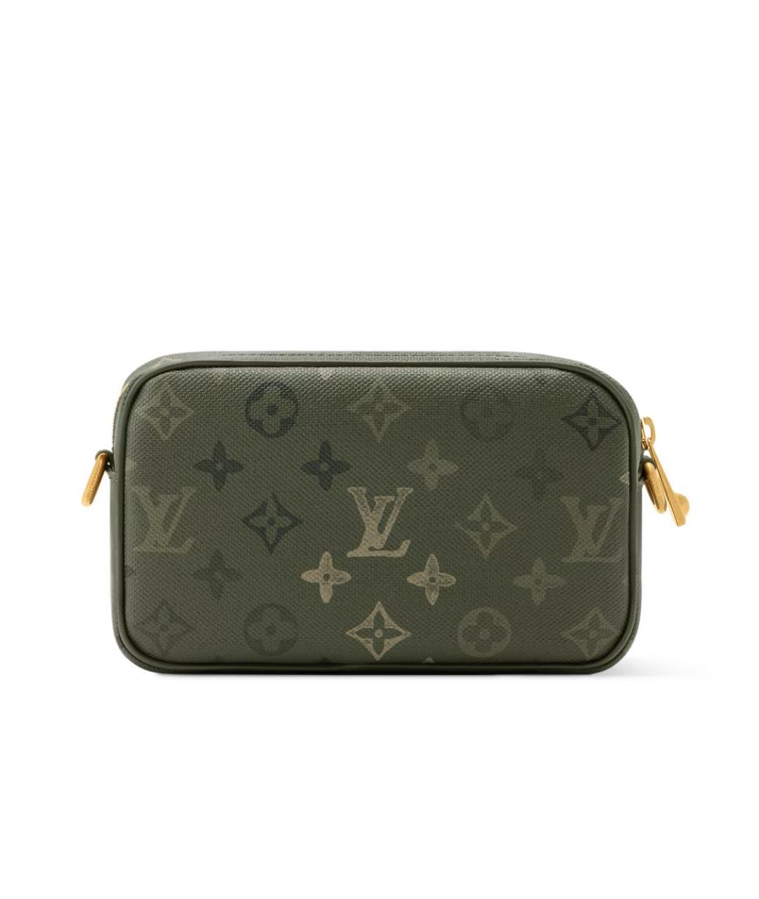 LOUIS VUITTON Хаки кожаная сумка на плечо, фото 4