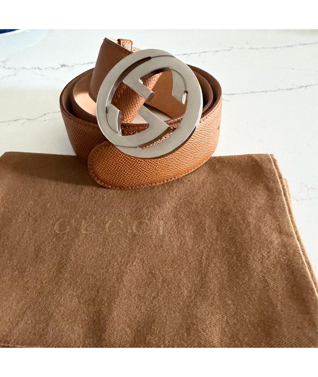 GUCCI Коричневый кожаный ремень, фото 6