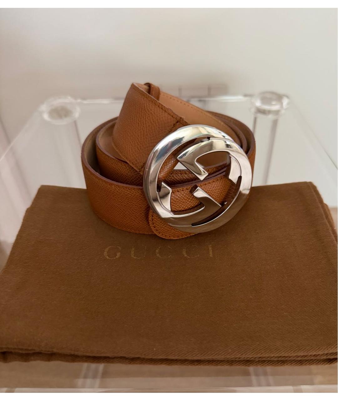 GUCCI Коричневый кожаный ремень, фото 7