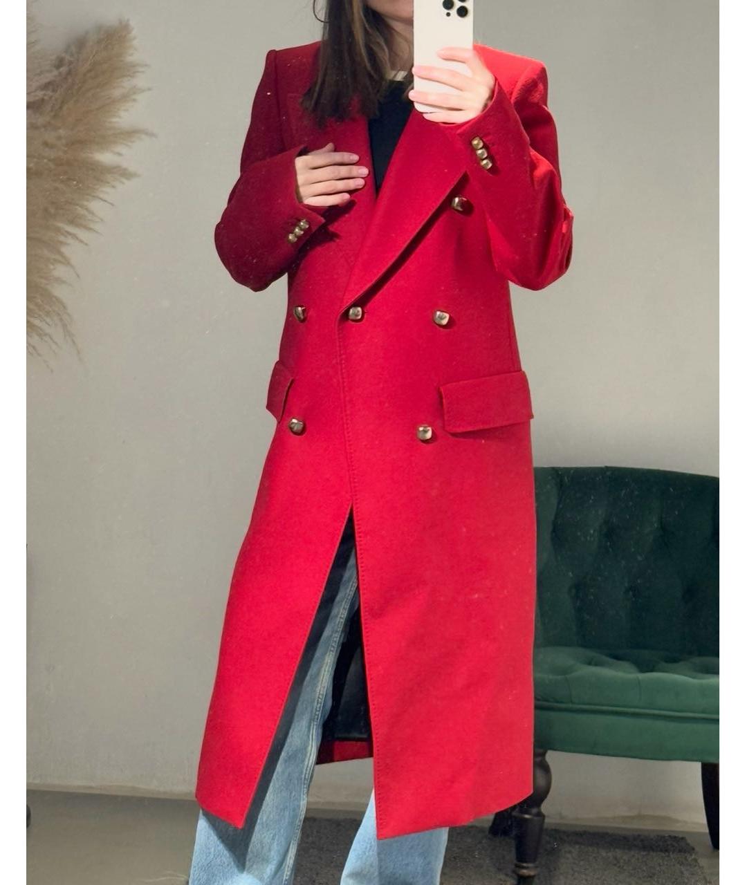 SONIA RYKIEL Красное шерстяное пальто, фото 5
