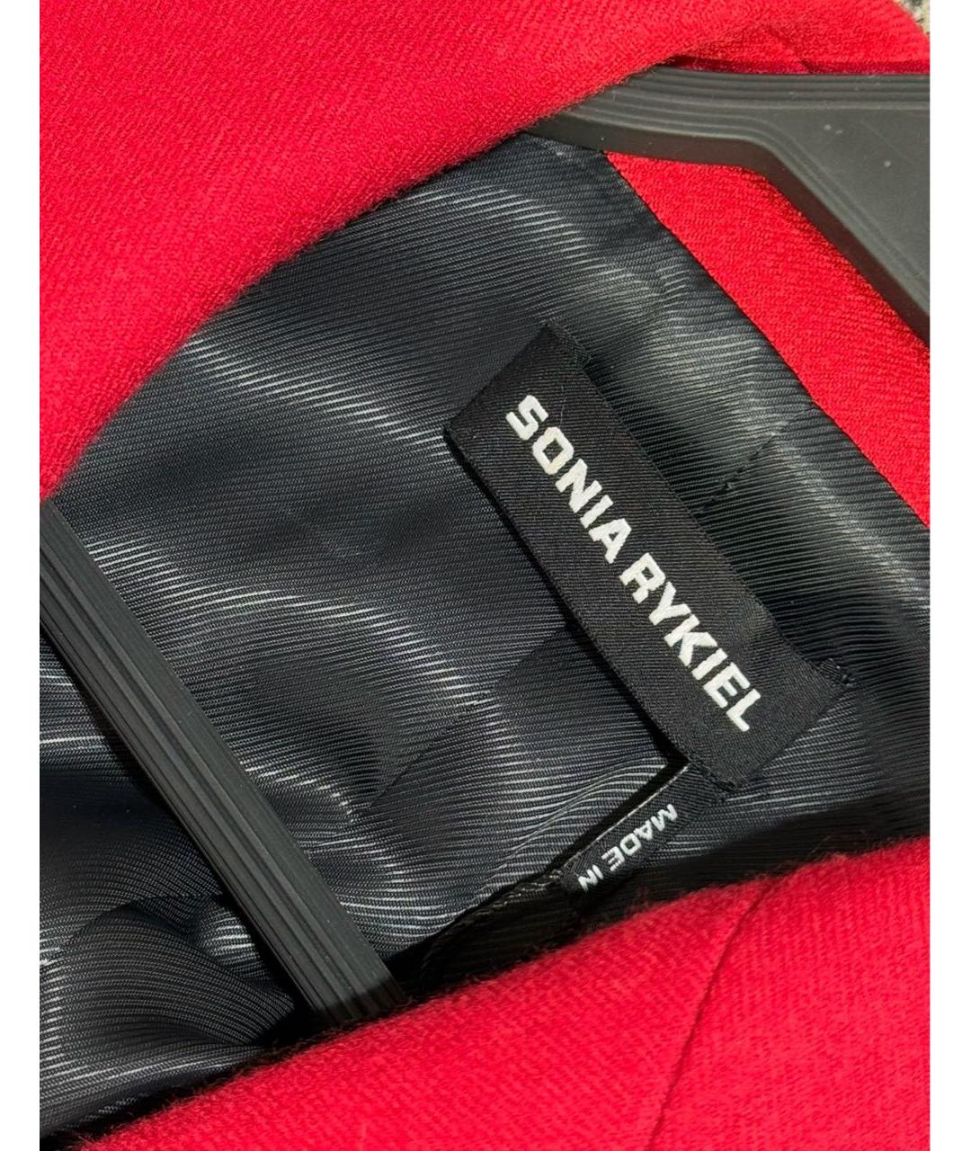 SONIA RYKIEL Красное шерстяное пальто, фото 3