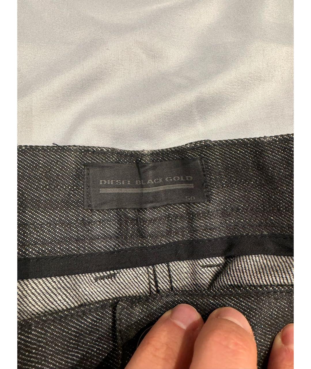 DIESEL Черные хлопковые прямые джинсы, фото 3