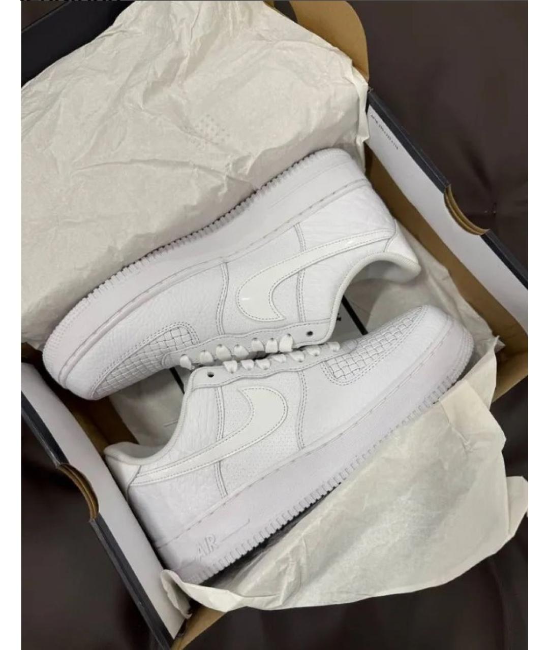 NIKE Белые кожаные низкие кроссовки / кеды, фото 7