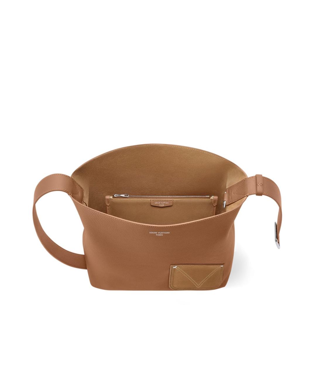 LOUIS VUITTON Коричневая кожаная сумка на плечо, фото 3