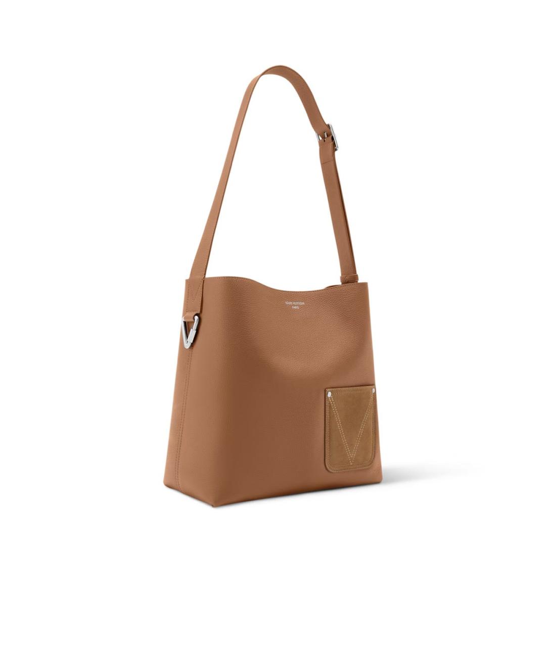 LOUIS VUITTON Коричневая кожаная сумка на плечо, фото 2