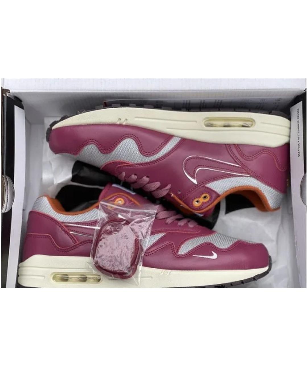 NIKE Бордовые кожаные низкие кроссовки / кеды, фото 7