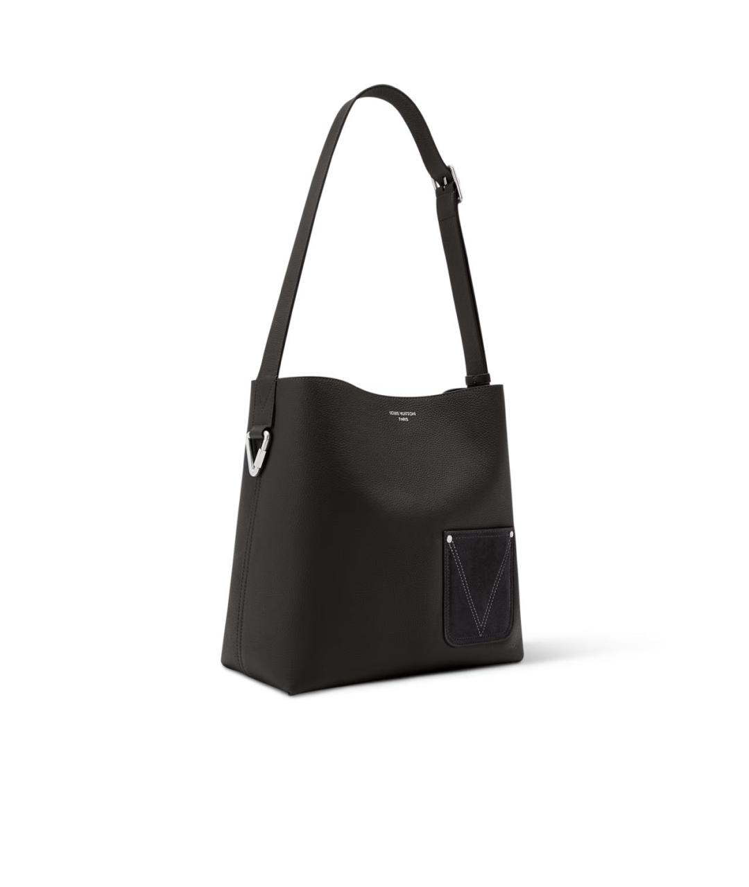 LOUIS VUITTON Черная кожаная сумка на плечо, фото 2