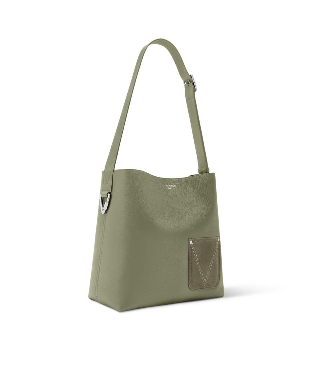 LOUIS VUITTON Хаки кожаная сумка на плечо, фото 2
