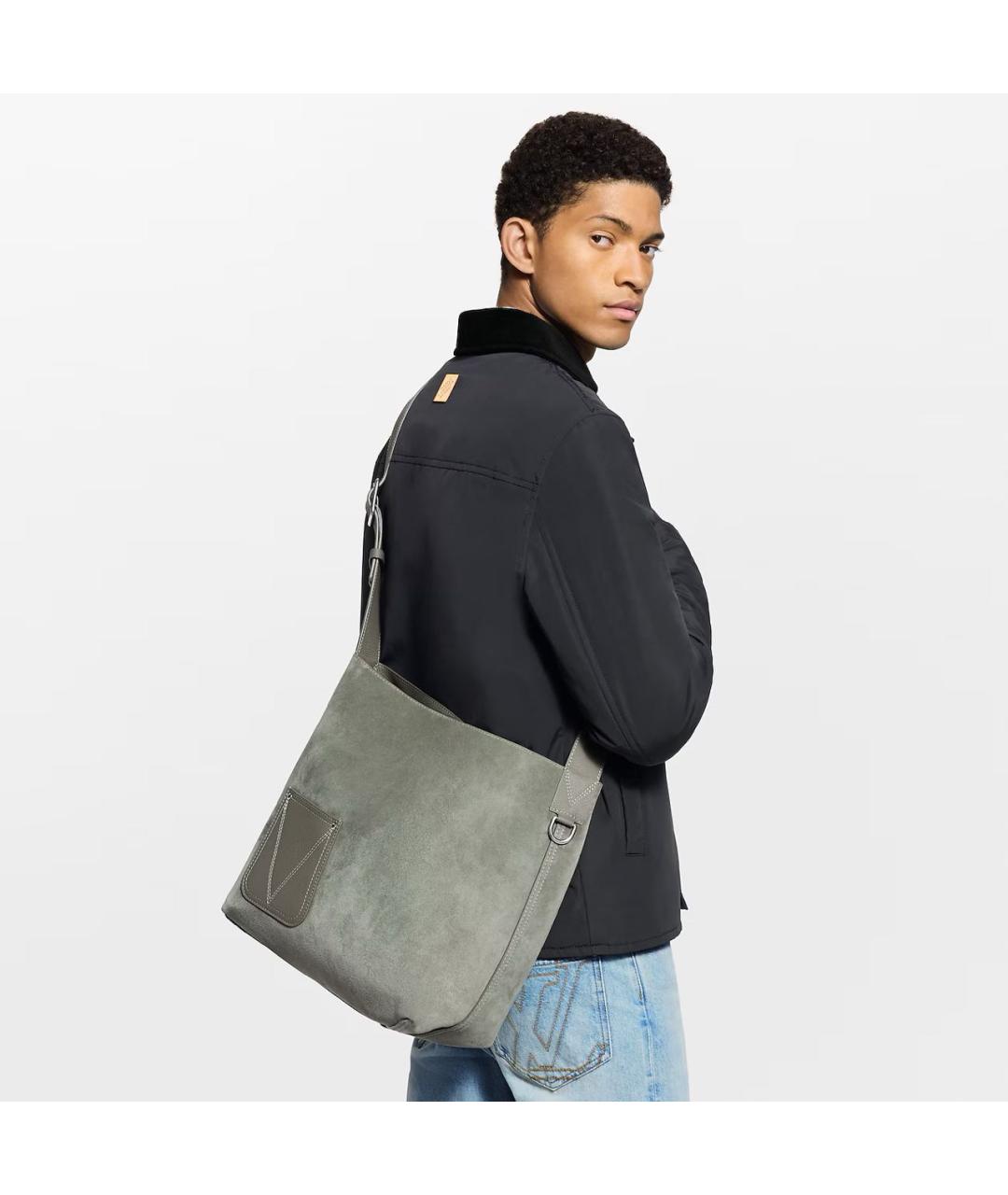 LOUIS VUITTON Хаки кожаная сумка на плечо, фото 6