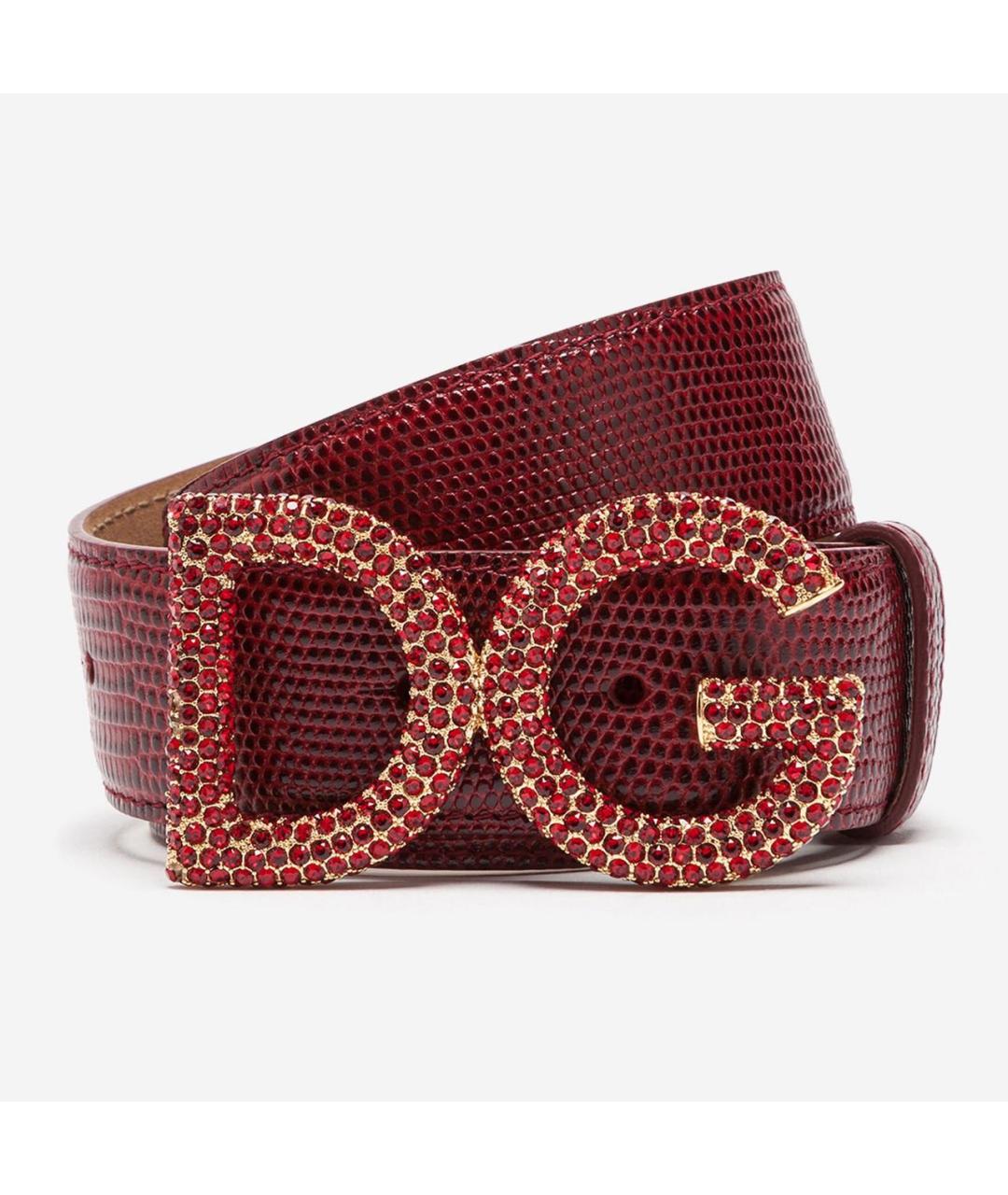 DOLCE&GABBANA Бордовый ремень из экзотической кожи, фото 3