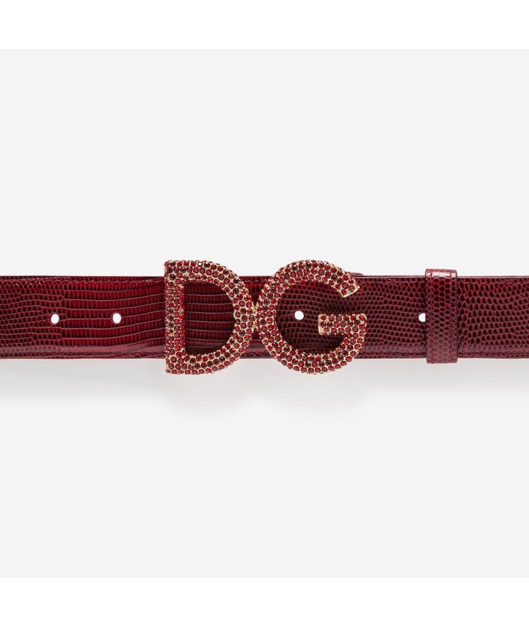 DOLCE&GABBANA Бордовый ремень из экзотической кожи, фото 2