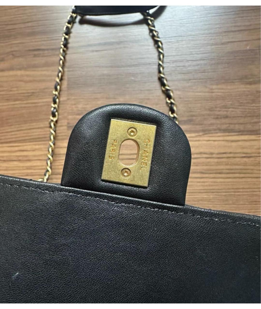 CHANEL Черная кожаная сумка через плечо, фото 4