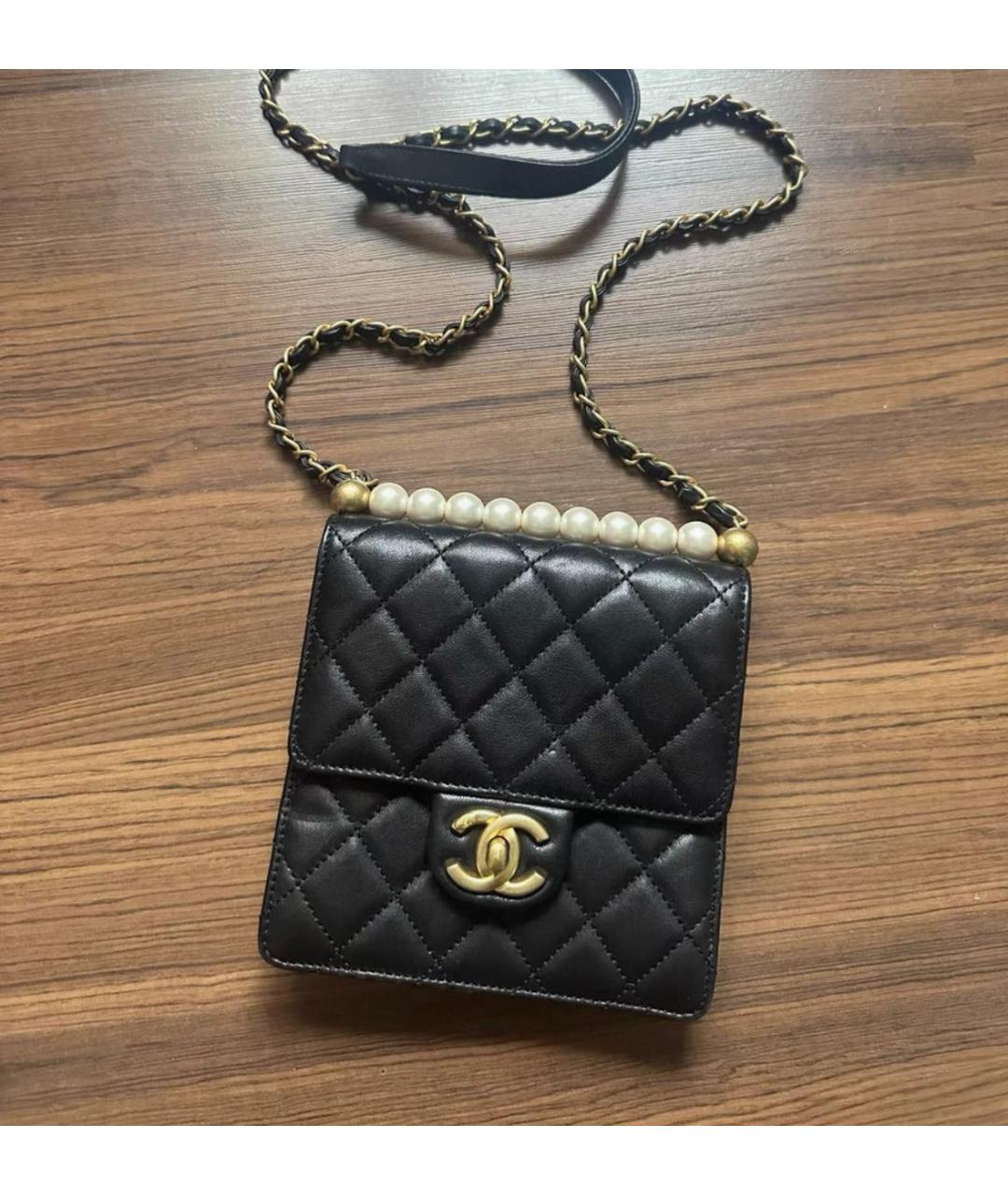 CHANEL Черная кожаная сумка через плечо, фото 2