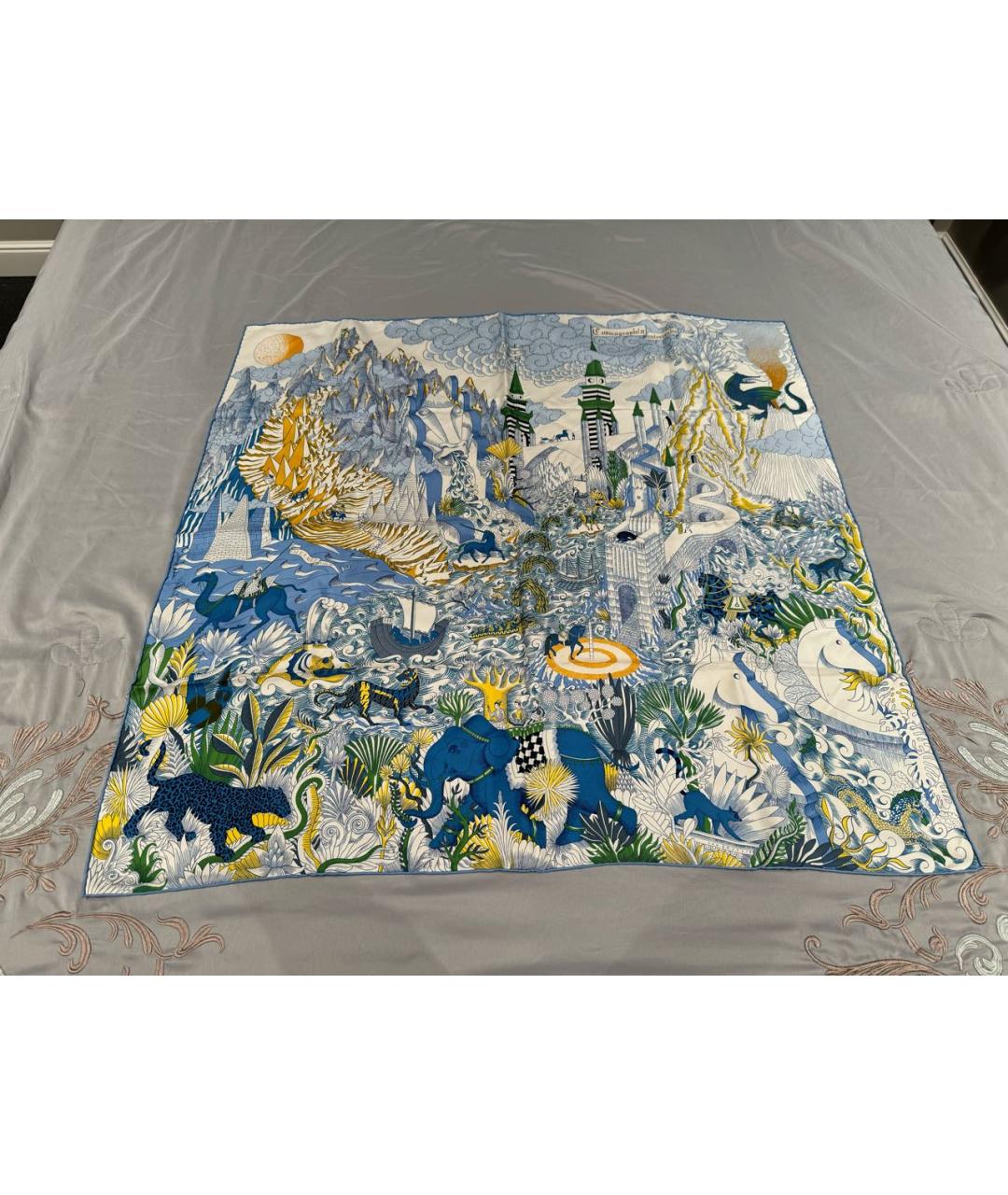 HERMES Мульти шелковый шарф, фото 3