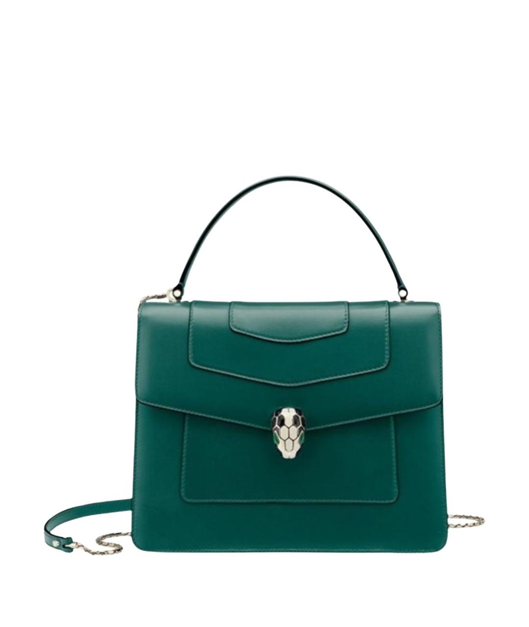 BVLGARI Зеленая кожаная сумка через плечо, фото 1