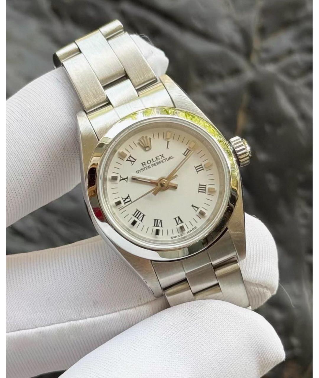 ROLEX Белые металлические часы, фото 2