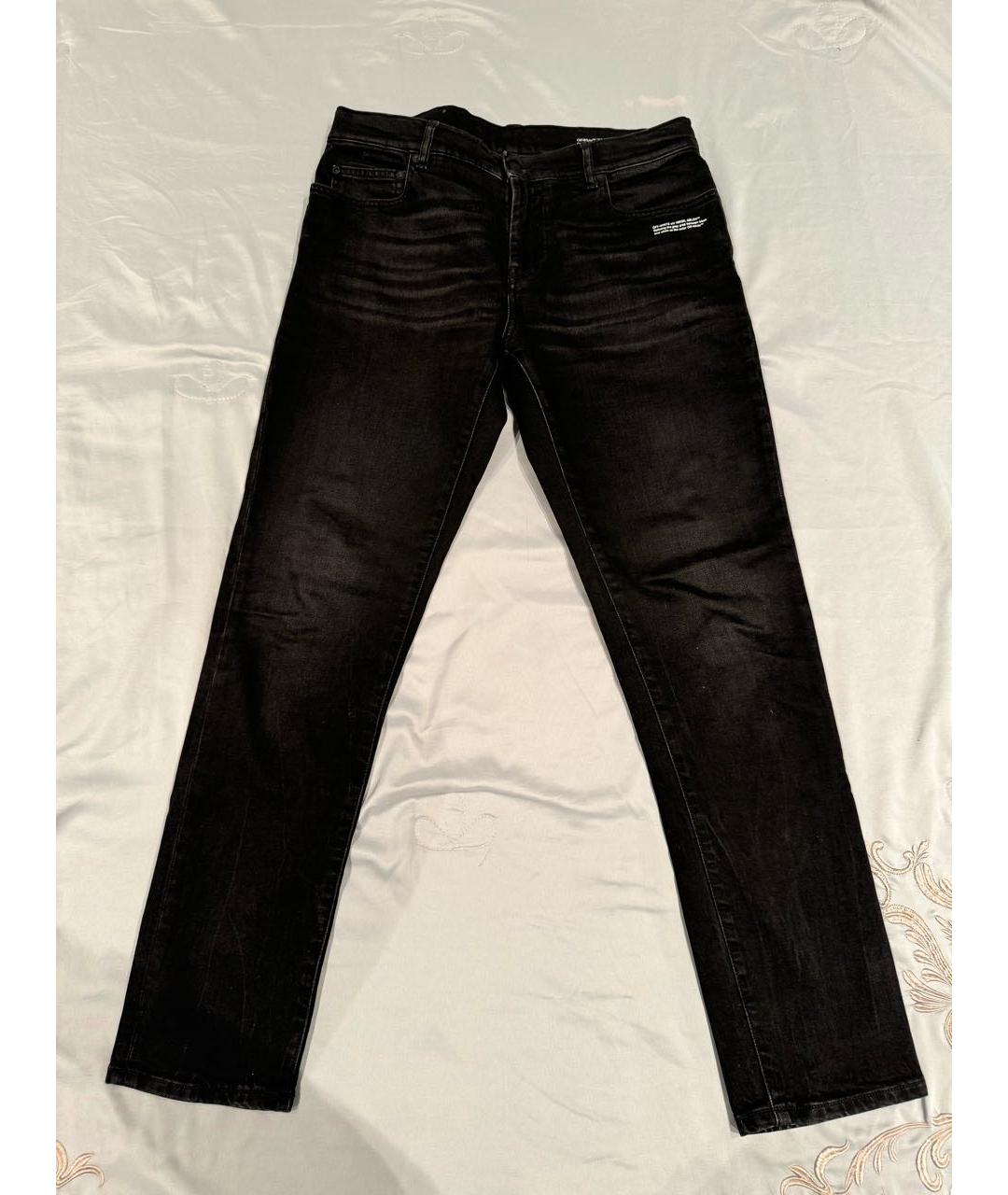 OFF-WHITE Черные хлопковые джинсы, фото 4