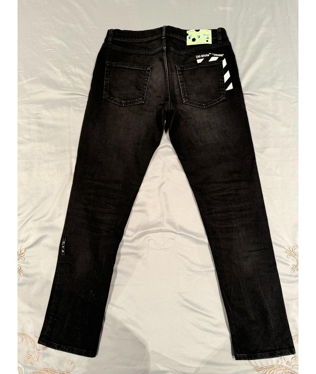 OFF-WHITE Черные хлопковые джинсы, фото 2