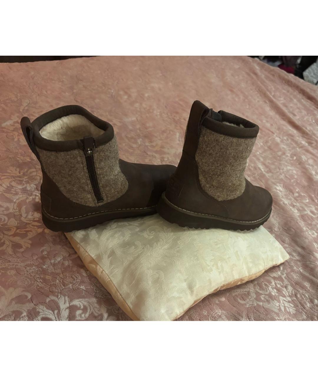 UGG AUSTRALIA KIDS Коричневые кожаные сапоги, фото 3