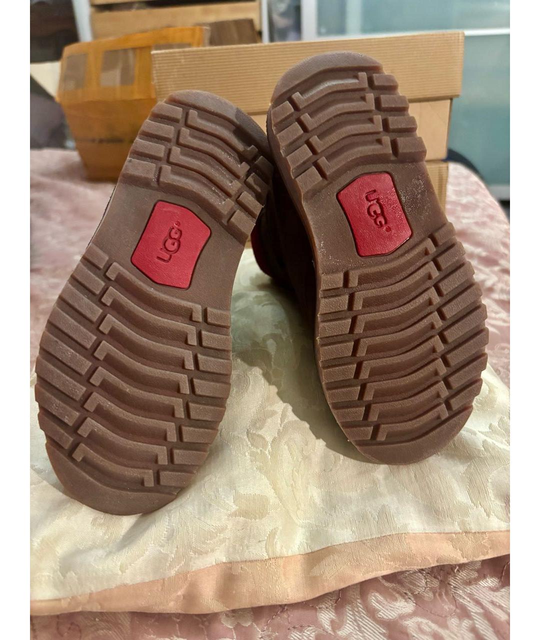 UGG AUSTRALIA KIDS Коричневые кожаные сапоги, фото 6