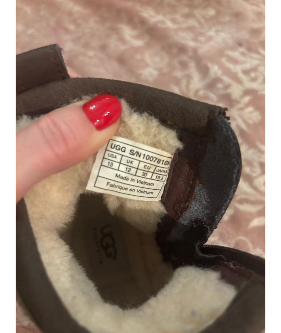 UGG AUSTRALIA KIDS Коричневые кожаные сапоги, фото 5