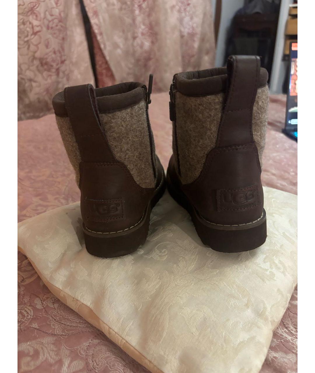 UGG AUSTRALIA KIDS Коричневые кожаные сапоги, фото 4