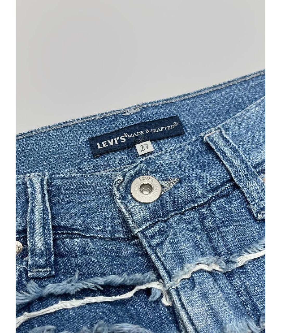 LEVI'S Голубая хлопковая юбка мини, фото 3