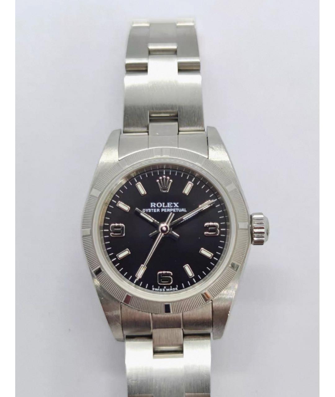 ROLEX Черные металлические часы, фото 2