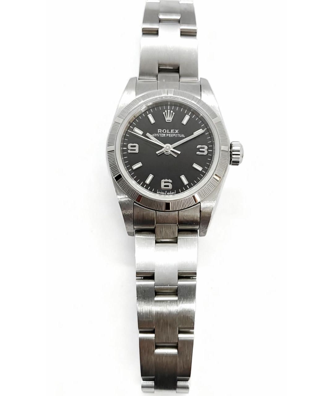 ROLEX Черные металлические часы, фото 7