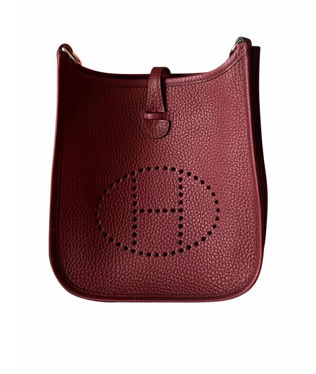 HERMES Бордовая кожаная сумка через плечо, фото 1