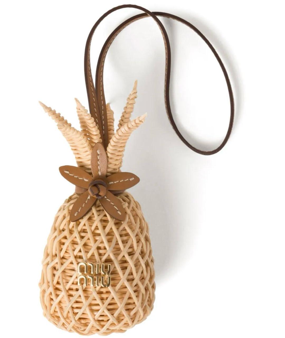 MIU MIU Бежевый брелок, фото 9