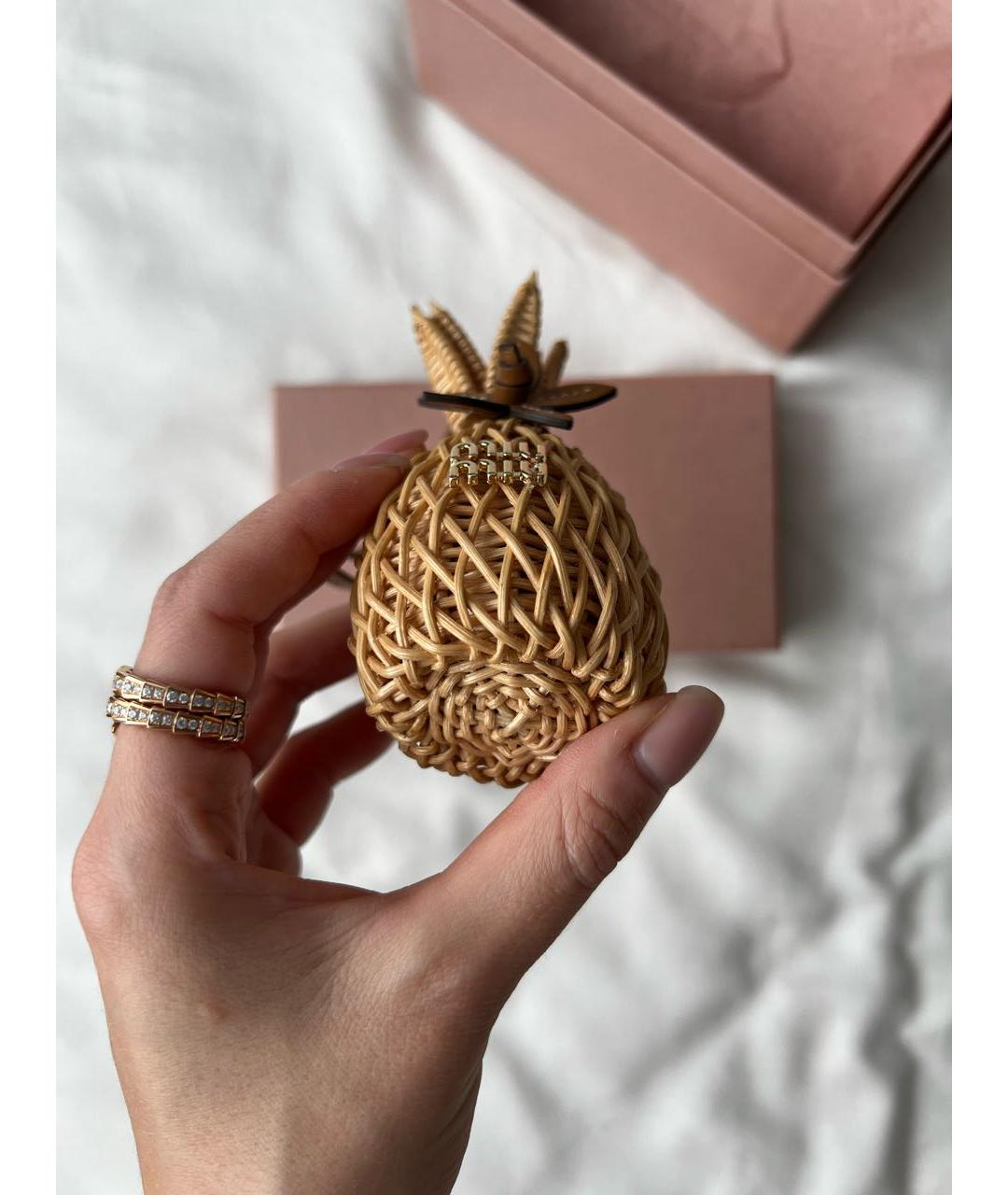 MIU MIU Бежевый брелок, фото 4