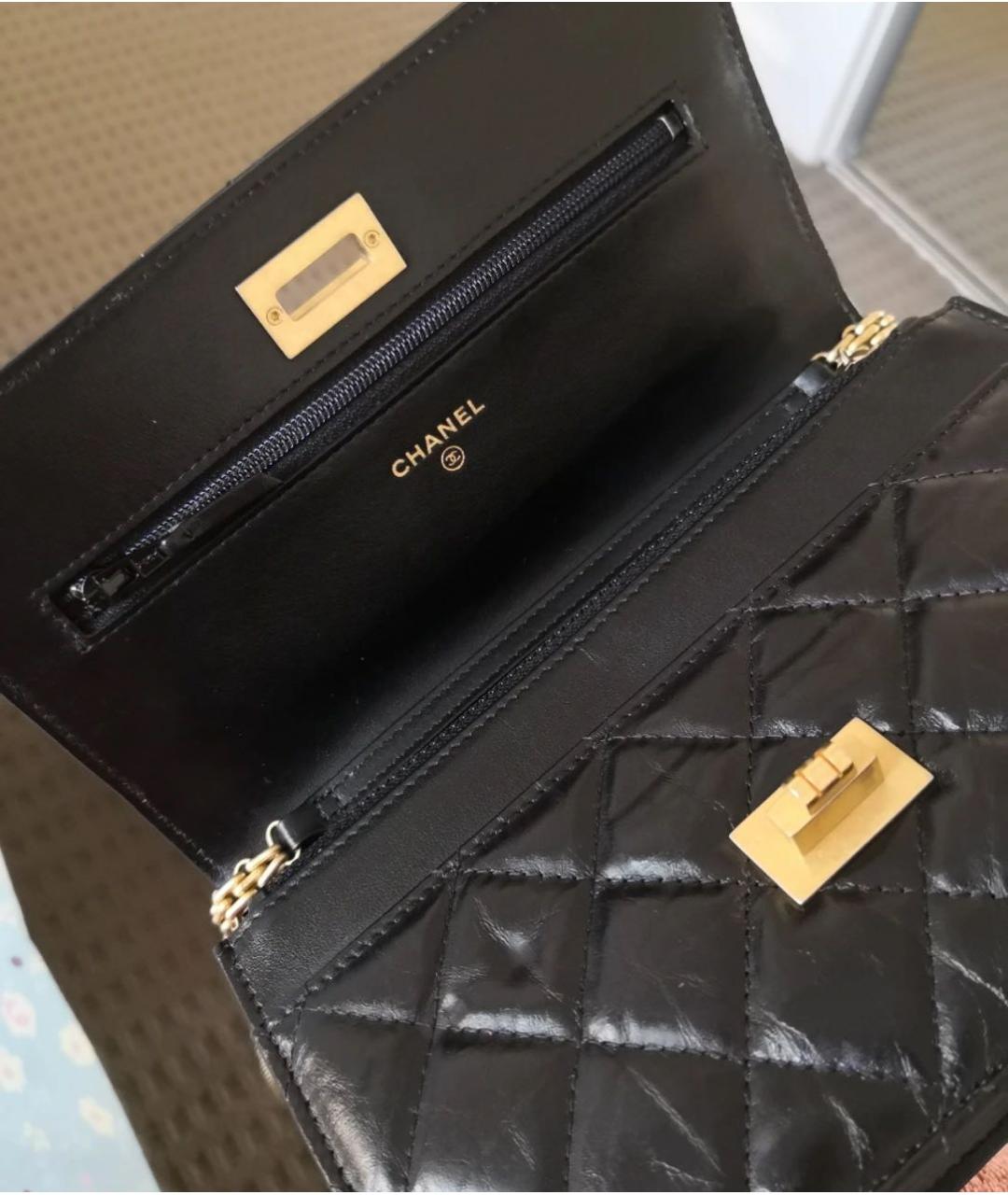 CHANEL Черная кожаная сумка через плечо, фото 4