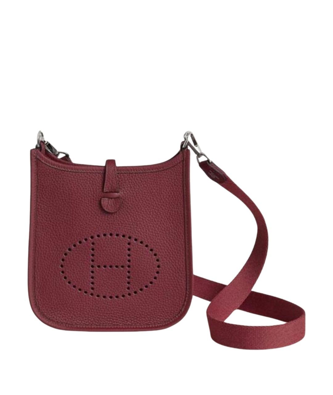 HERMES Бордовая кожаная сумка через плечо, фото 1