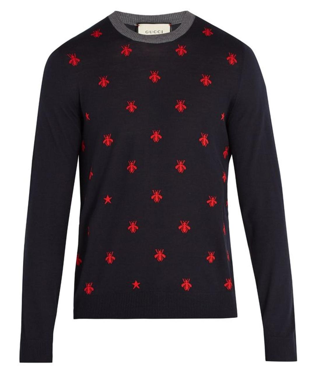 GUCCI Темно-синий шерстяной джемпер / свитер, фото 1