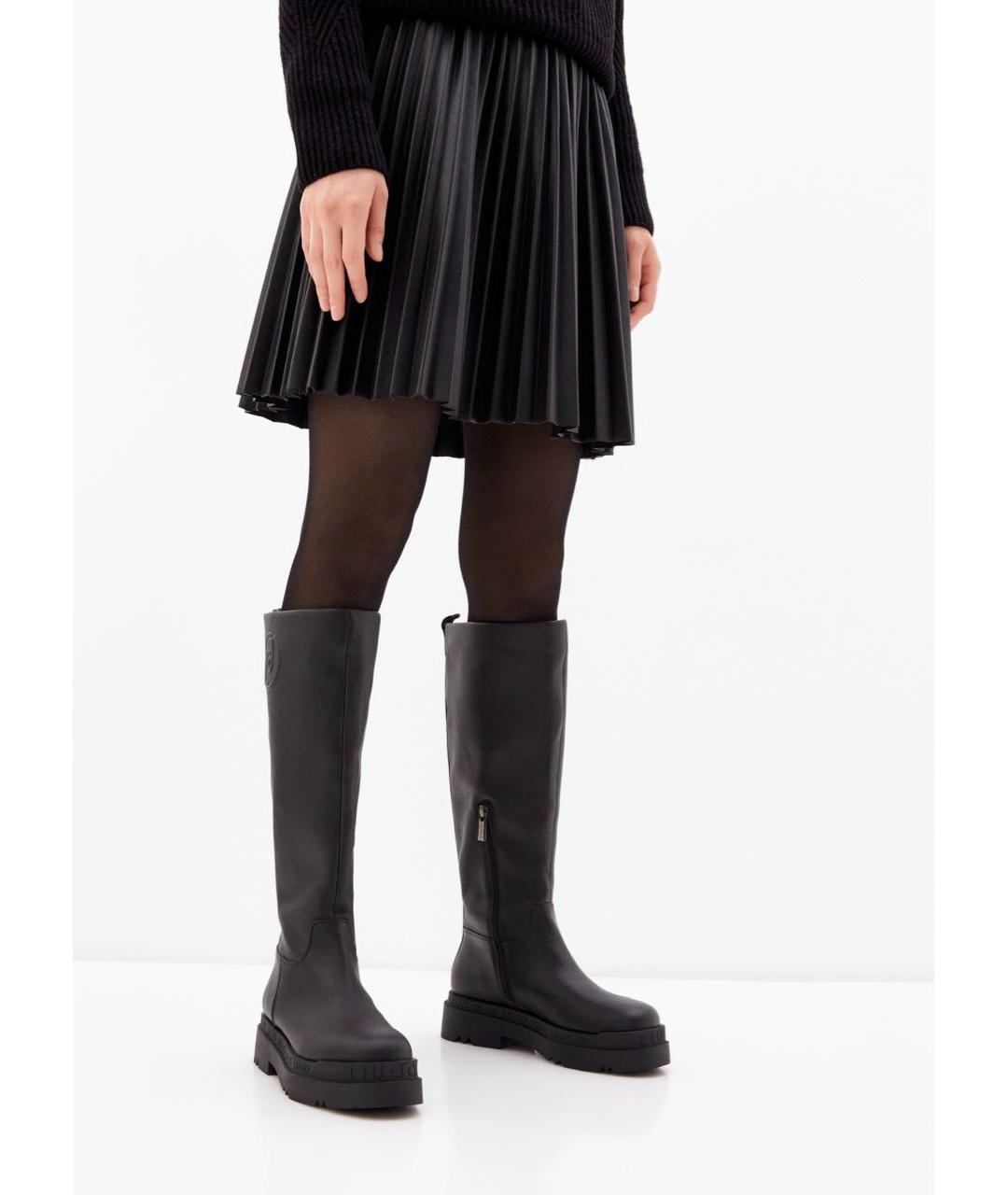 LIU JO Черные сапоги из искусственной кожи, фото 5