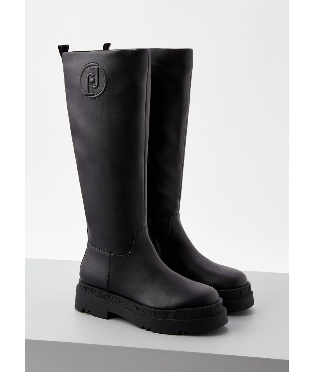 LIU JO Черные сапоги из искусственной кожи, фото 2