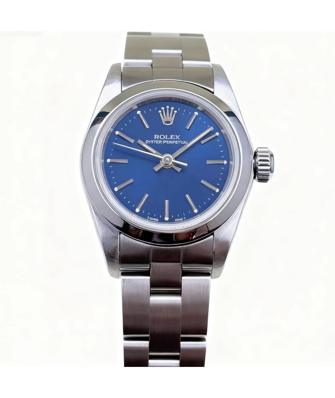 ROLEX Темно-синие металлические часы, фото 6